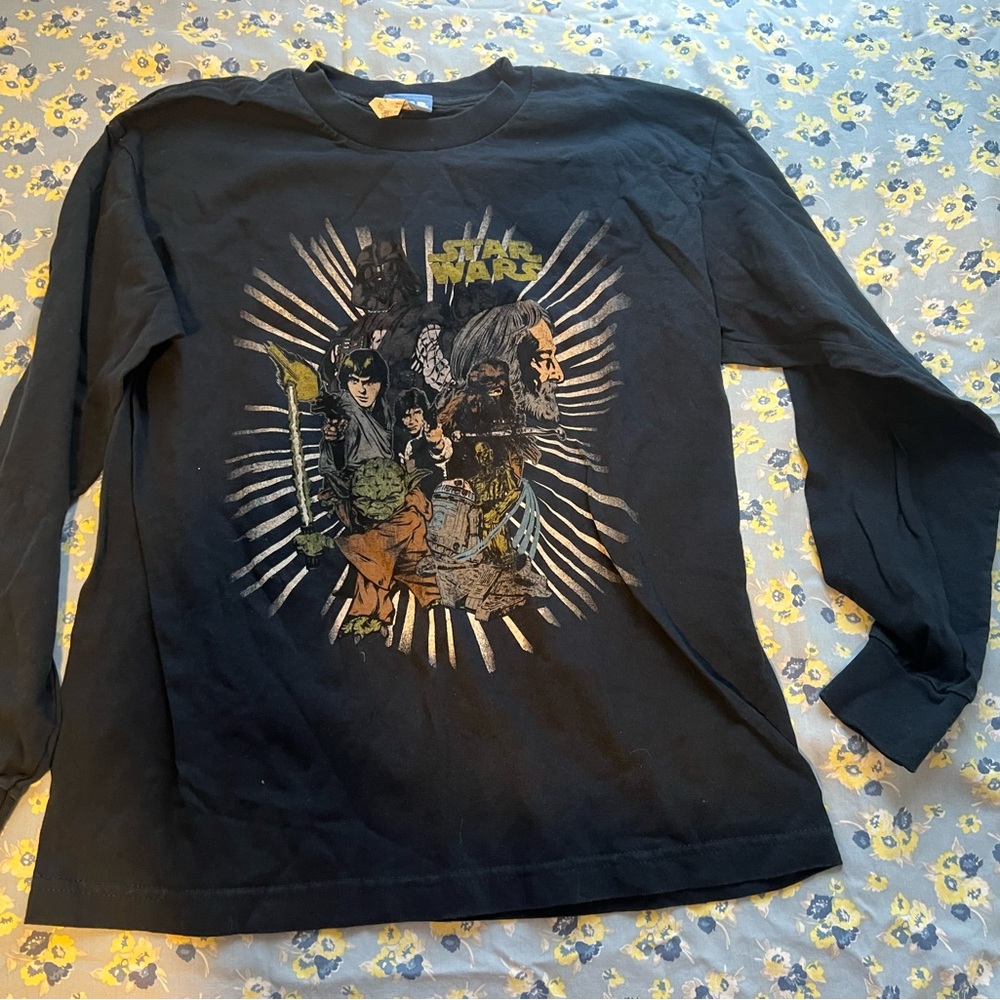 Disney Star Wars Navy Blue Boys Long Sleeve Shirt
